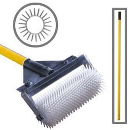 MIDWEST RAKE Spiked Roller, Blunt, 36" L, 13/16" Spikes, Blunt Spiked Roller, Aluminum Handle, 36" Rollers 59836